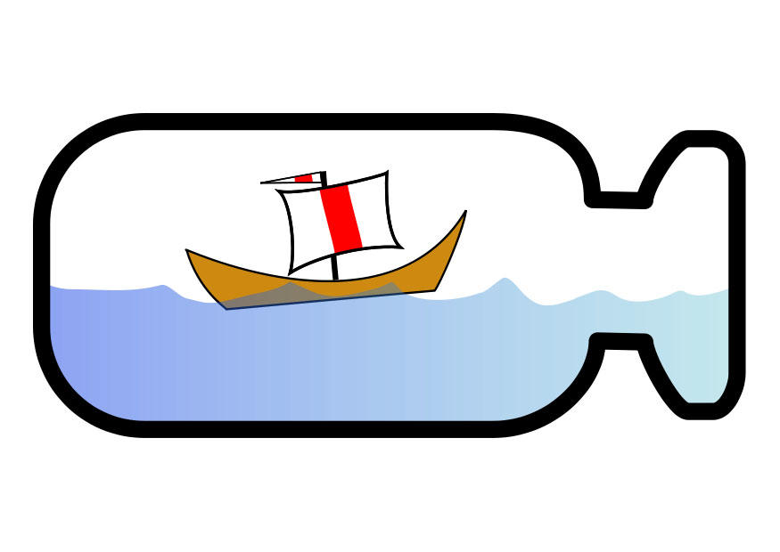 Afbeelding schip in fles