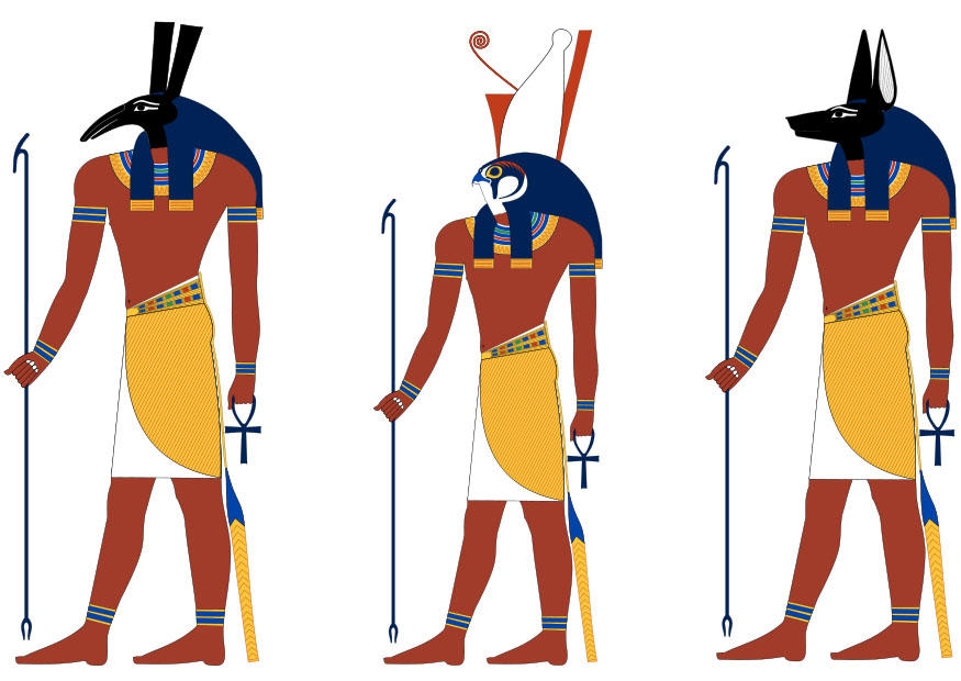 Afbeelding set, horus en anubis