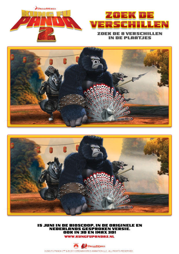 Afbeelding zoek de verschillen - kung fu panda 2
