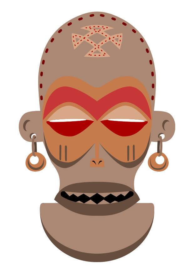 Afbeelding afrikaans masker - zaA¯re-angola