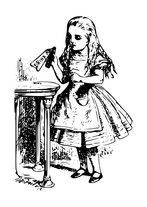 alice in wonderland - drink me Kleurplaat alice in wonderland - drink me