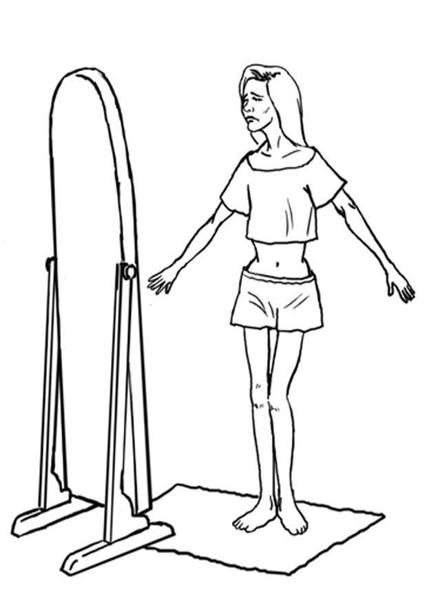 anorexia - magerzucht Kleurplaat anorexia - magerzucht