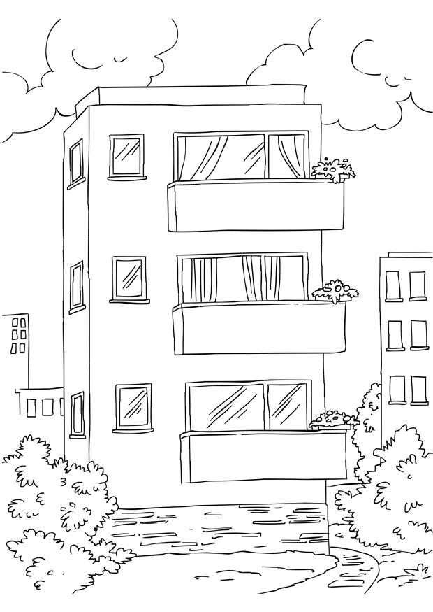Kleurplaat appartement