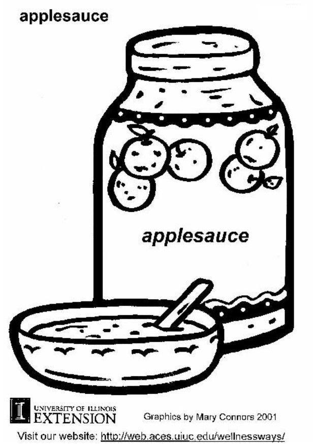 appel saus Kleurplaat appel saus