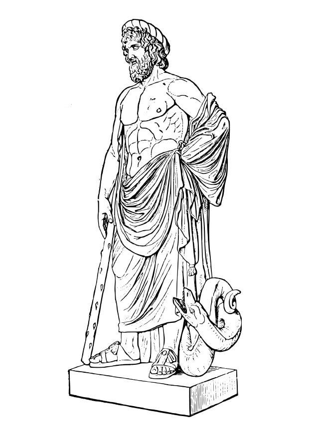 Kleurplaat asklepios