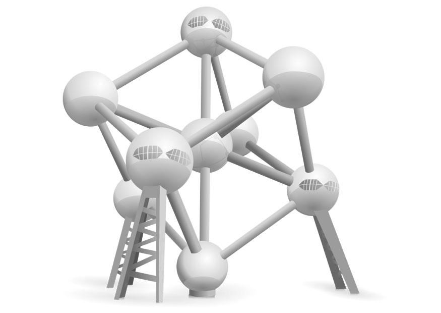 atomium - belgiA« Kleurplaat atomium - belgiA«