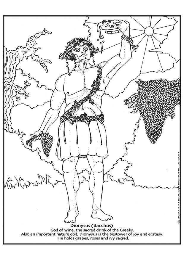 bacchus - dionyssus Kleurplaat bacchus - dionyssus