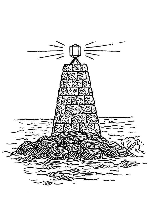 baken op zee Kleurplaat baken op zee