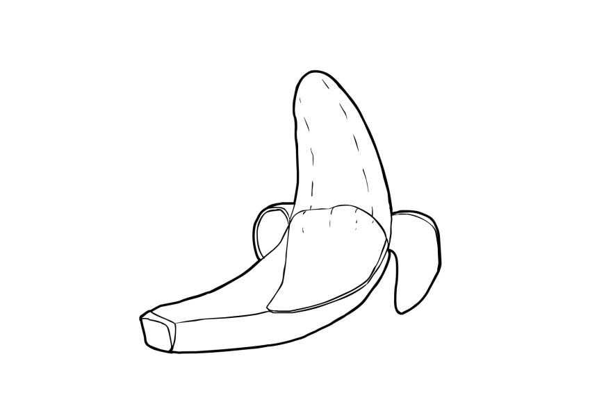 banaan Kleurplaat banaan