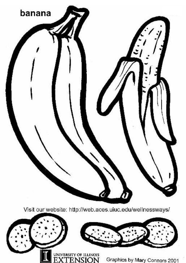 banaan Kleurplaat banaan