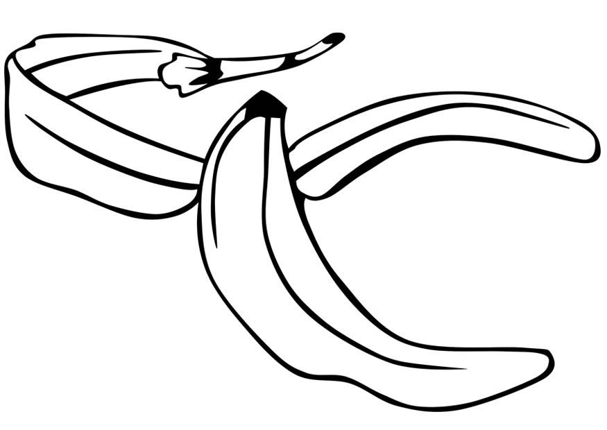 bananenschil Kleurplaat bananenschil