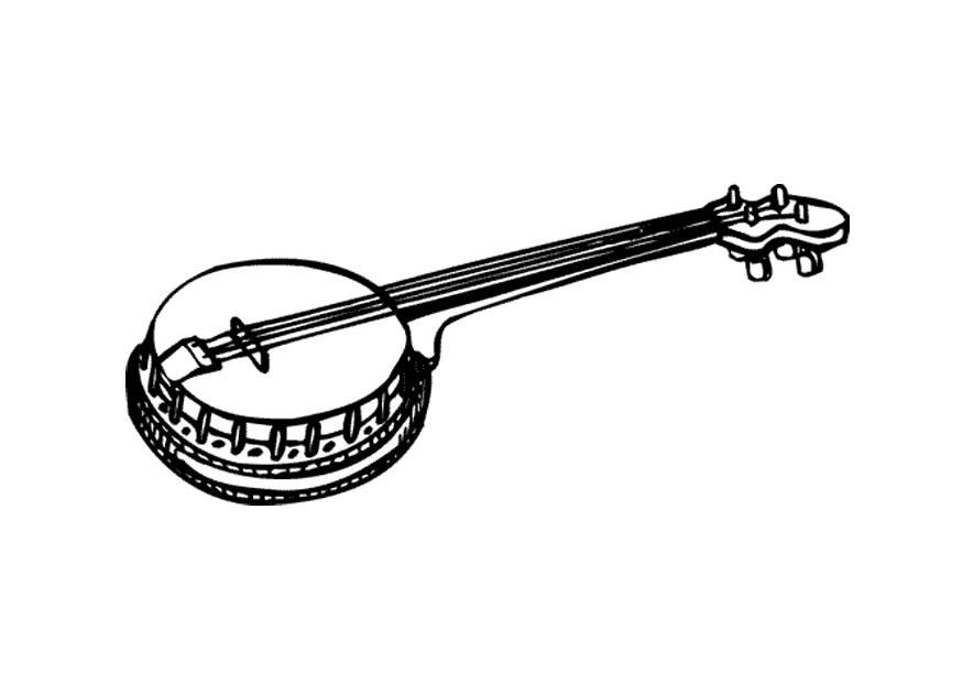 banjo Kleurplaat banjo