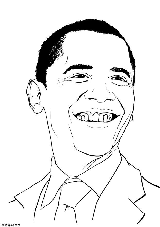 barack obama Kleurplaat barack obama