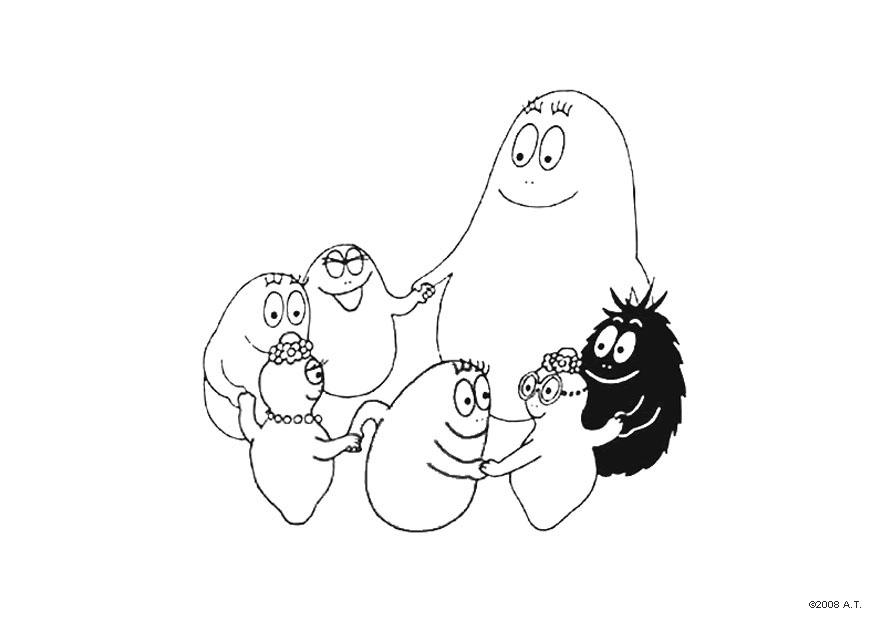 barbapapa in kring Kleurplaat barbapapa in kring