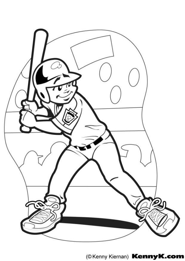 baseball slagman Kleurplaat baseball slagman
