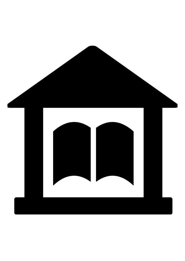bibliotheek pictogram Kleurplaat bibliotheek pictogram
