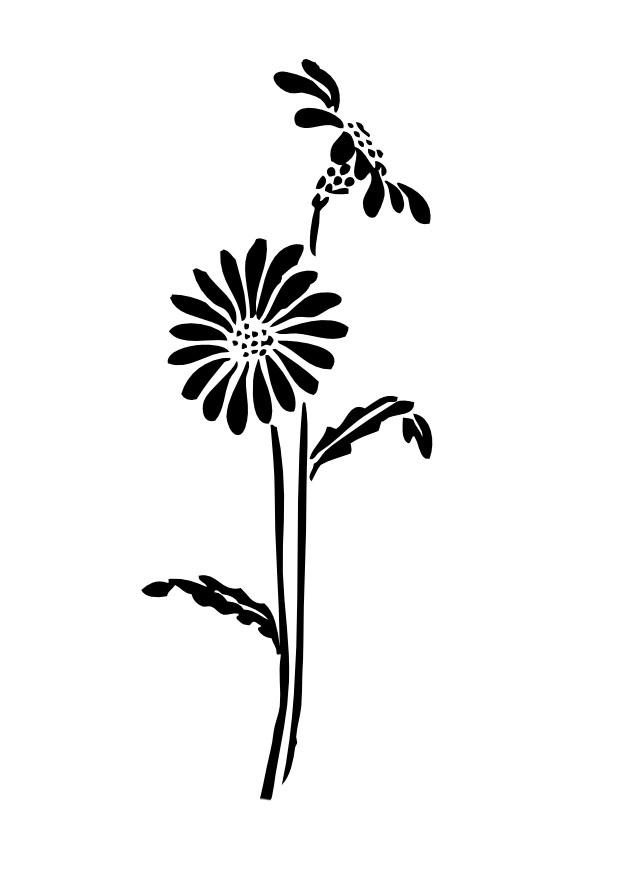 bloemen shilouet Kleurplaat bloemen shilouet