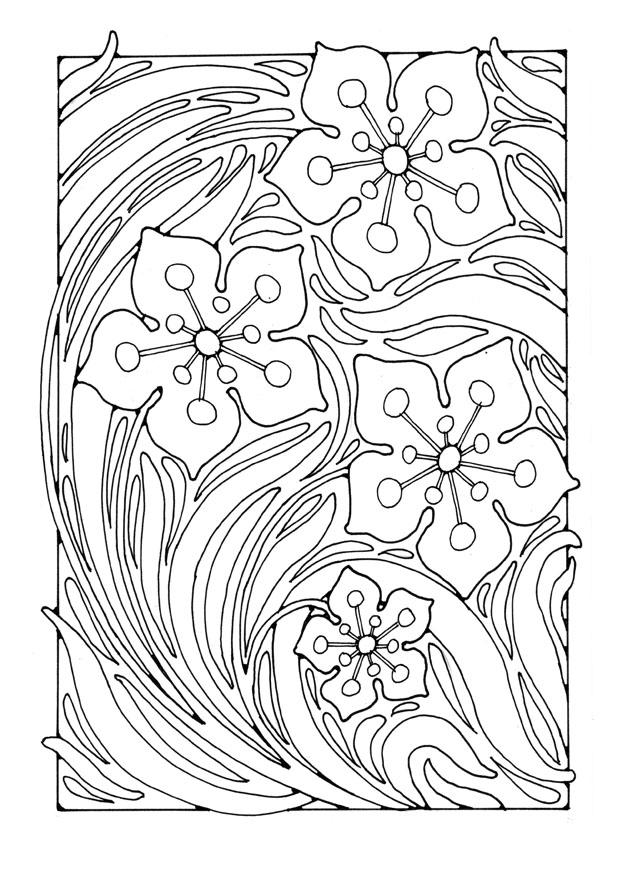 bloemenpatroon Kleurplaat bloemenpatroon