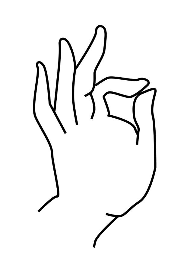 Kleurplaat boeddha hand