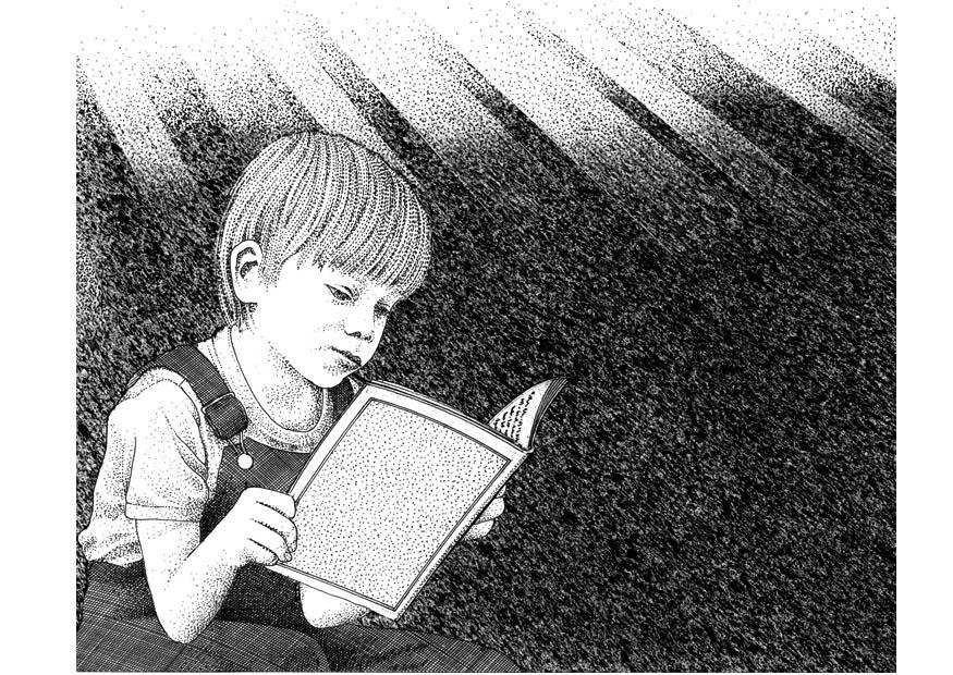 boek lezen Kleurplaat boek lezen