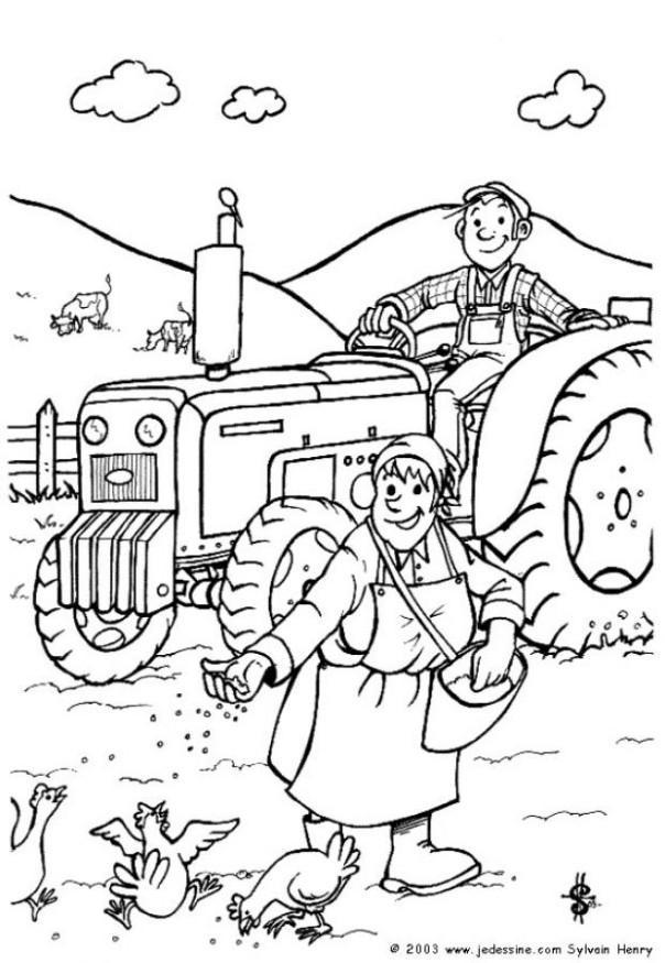 boer Kleurplaat boer