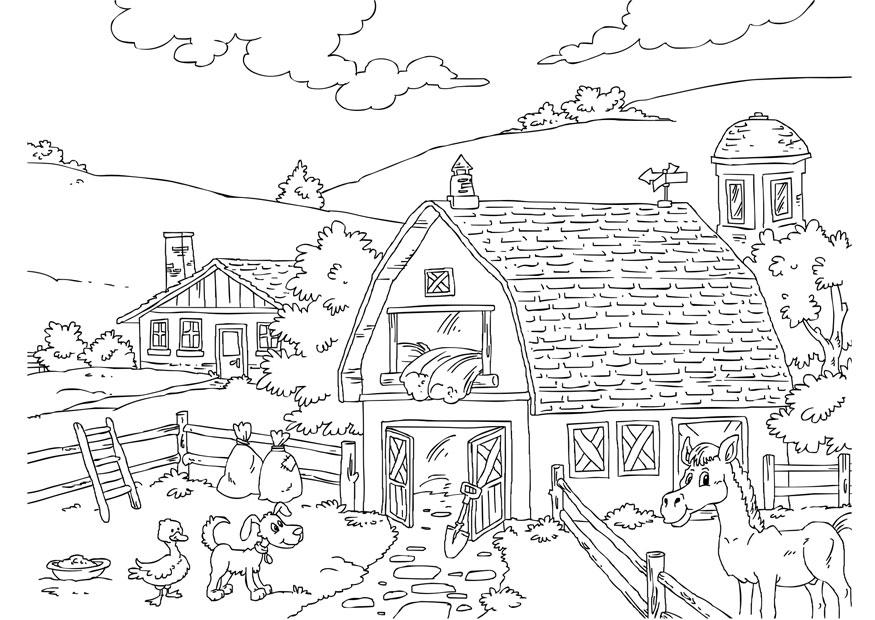 boerderij Kleurplaat boerderij