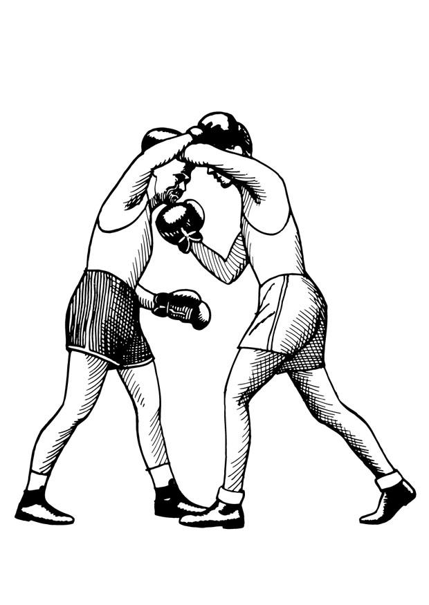 boksen - uppercut Kleurplaat boksen - uppercut