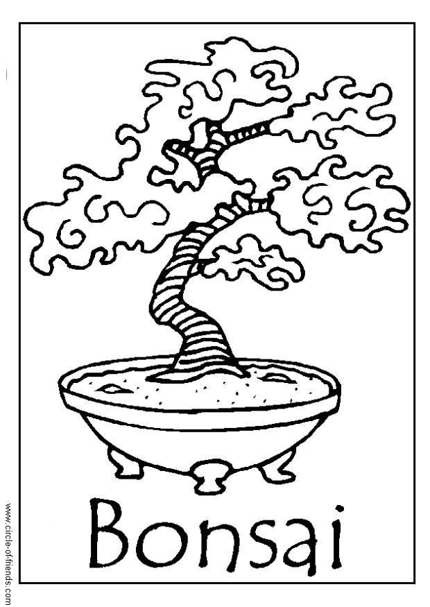 bonsai boom Kleurplaat bonsai boom