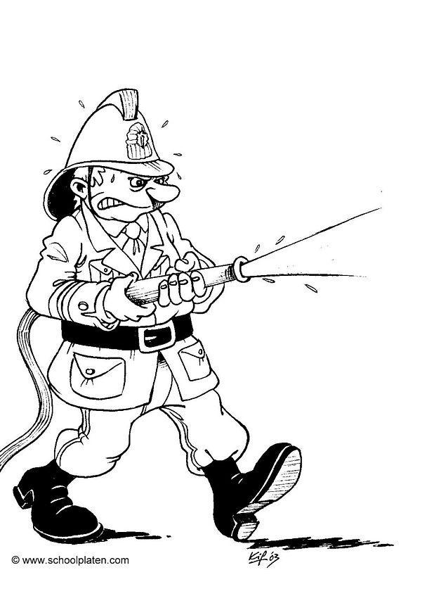 brandweerman Kleurplaat brandweerman