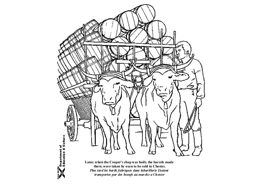 buffels met kar Kleurplaat buffels met kar