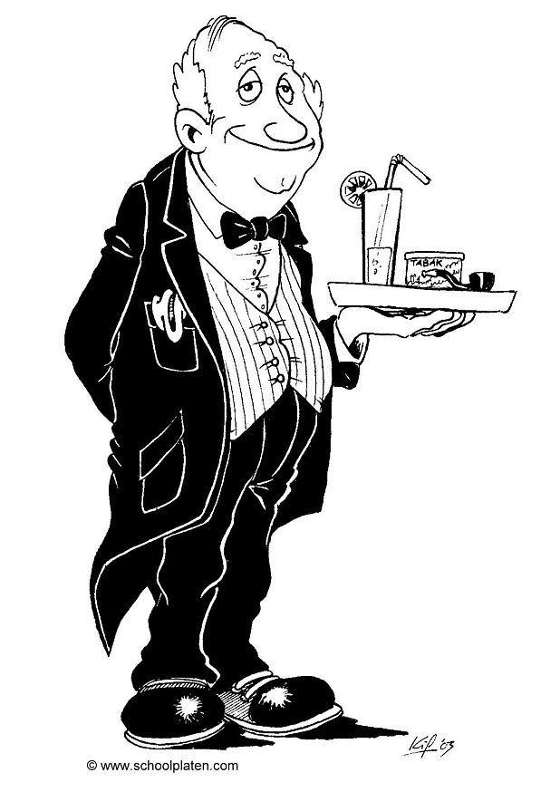 butler Kleurplaat butler