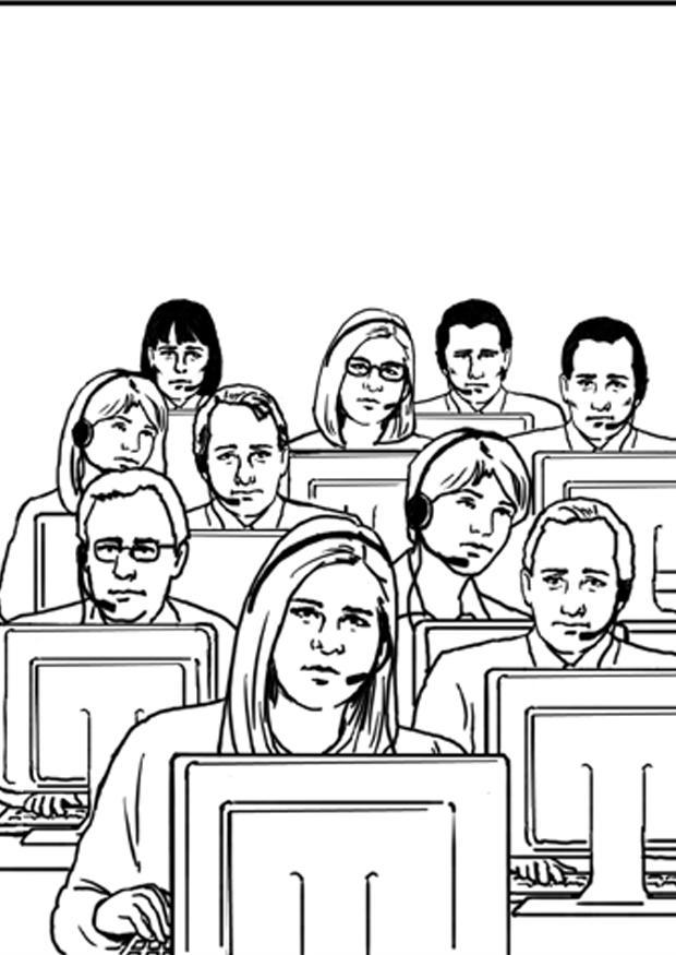call center Kleurplaat call center