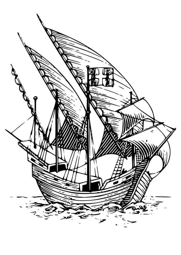 caravel Kleurplaat caravel