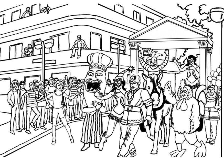carnaval Kleurplaat carnaval