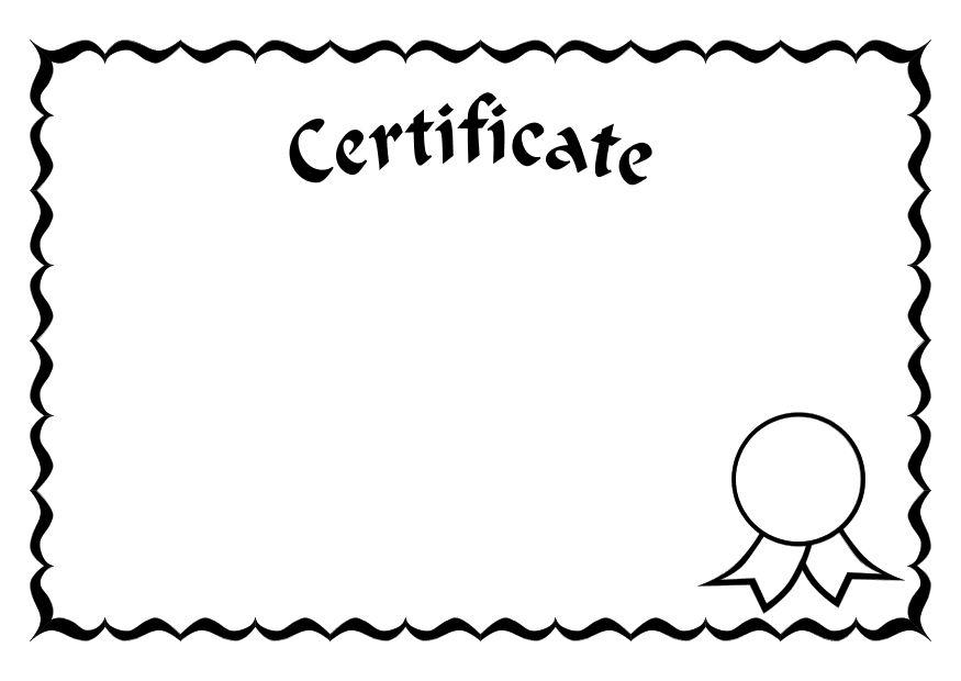 certificaat Kleurplaat certificaat