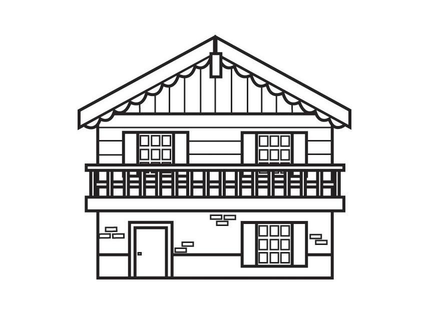 chalet Kleurplaat chalet