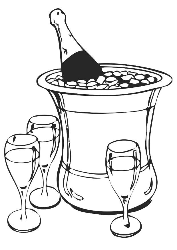 champagne Kleurplaat champagne