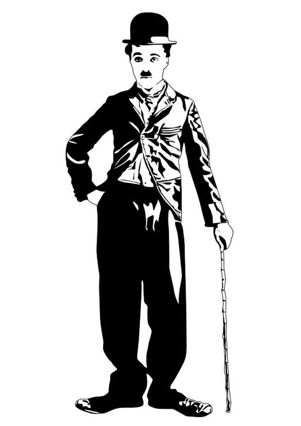 charlie chaplin Kleurplaat charlie chaplin
