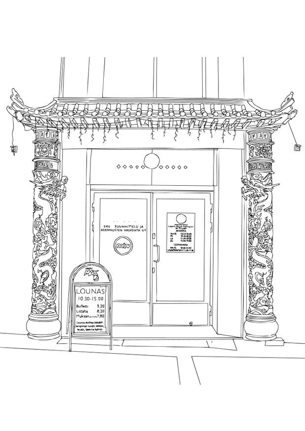 chinees restaurant Kleurplaat chinees restaurant