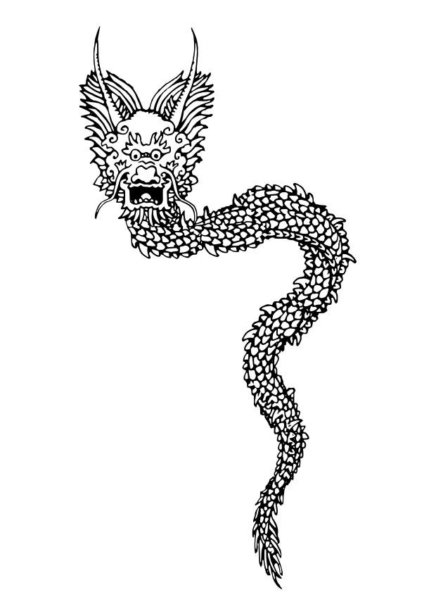 Kleurplaat chinese draak