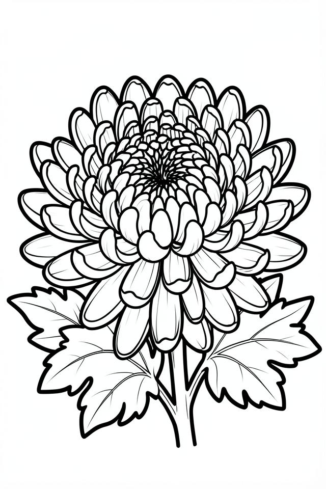chrysant Kleurplaat chrysant