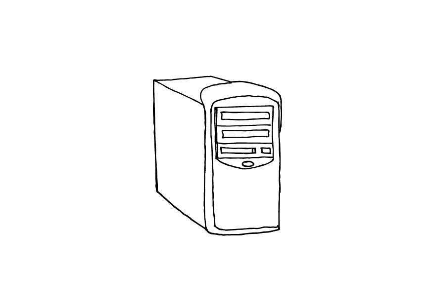 computer Kleurplaat computer
