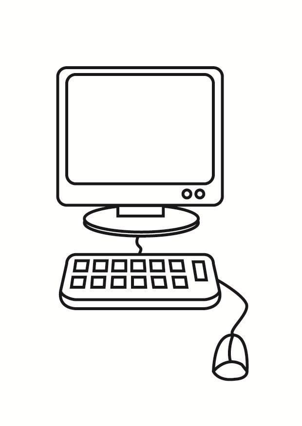 computer Kleurplaat computer