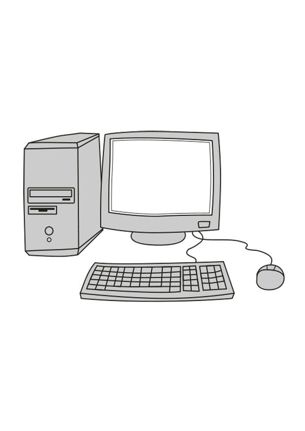 computer Kleurplaat computer