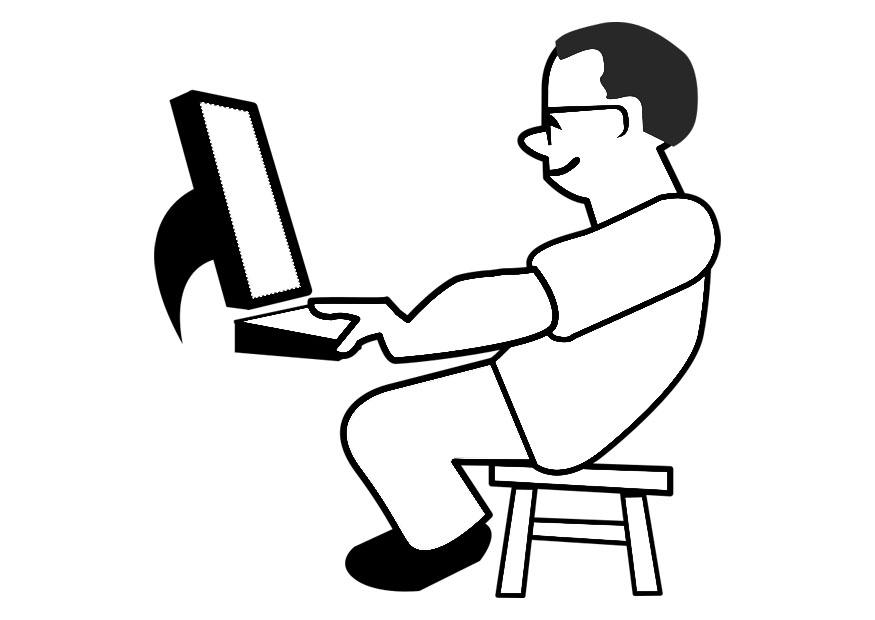 computer Kleurplaat computer
