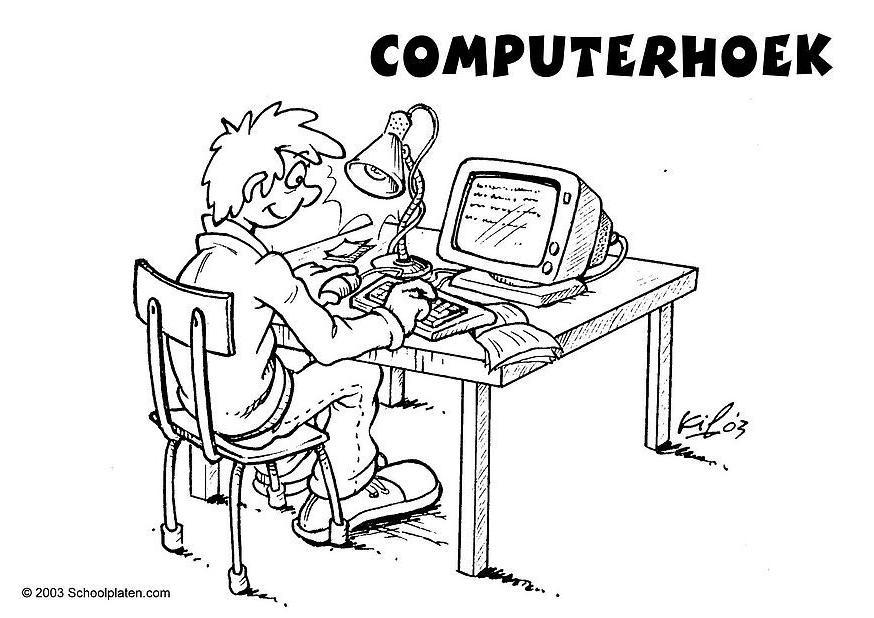 computerhoek Kleurplaat computerhoek