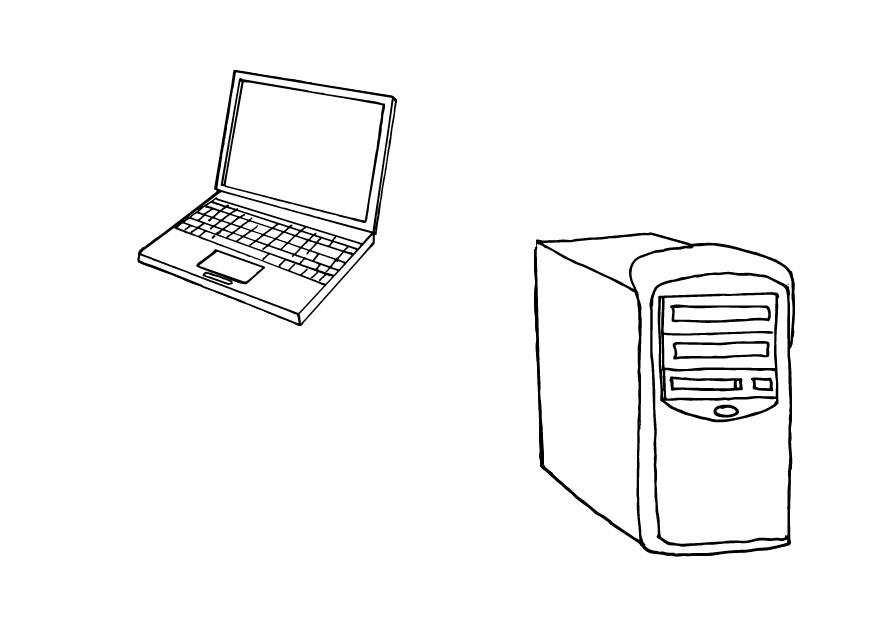 computers Kleurplaat computers