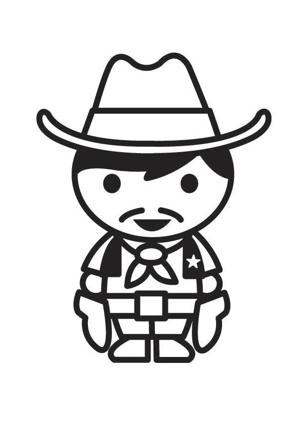 cowboy Kleurplaat cowboy