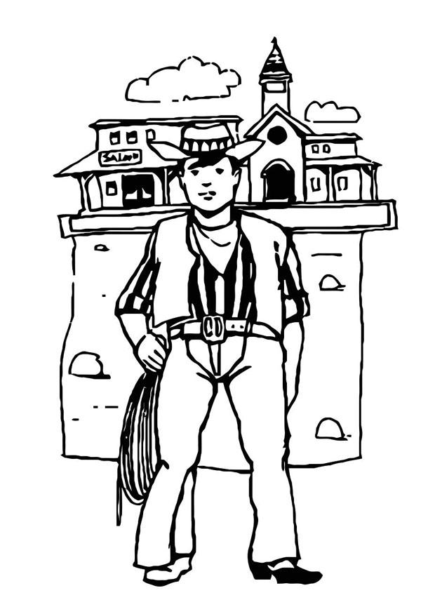 cowboy Kleurplaat cowboy