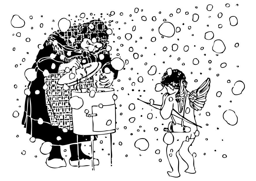 cupido en de oude vrouw Kleurplaat cupido en de oude vrouw